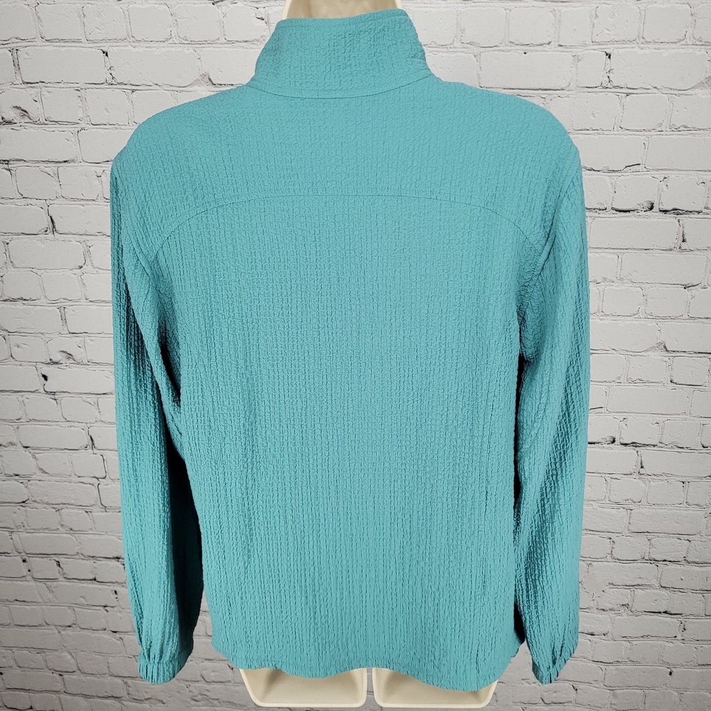 Orvis Teal Blue Full Zip Lightweight Stretch Zip Pockets Jacket Size Small S