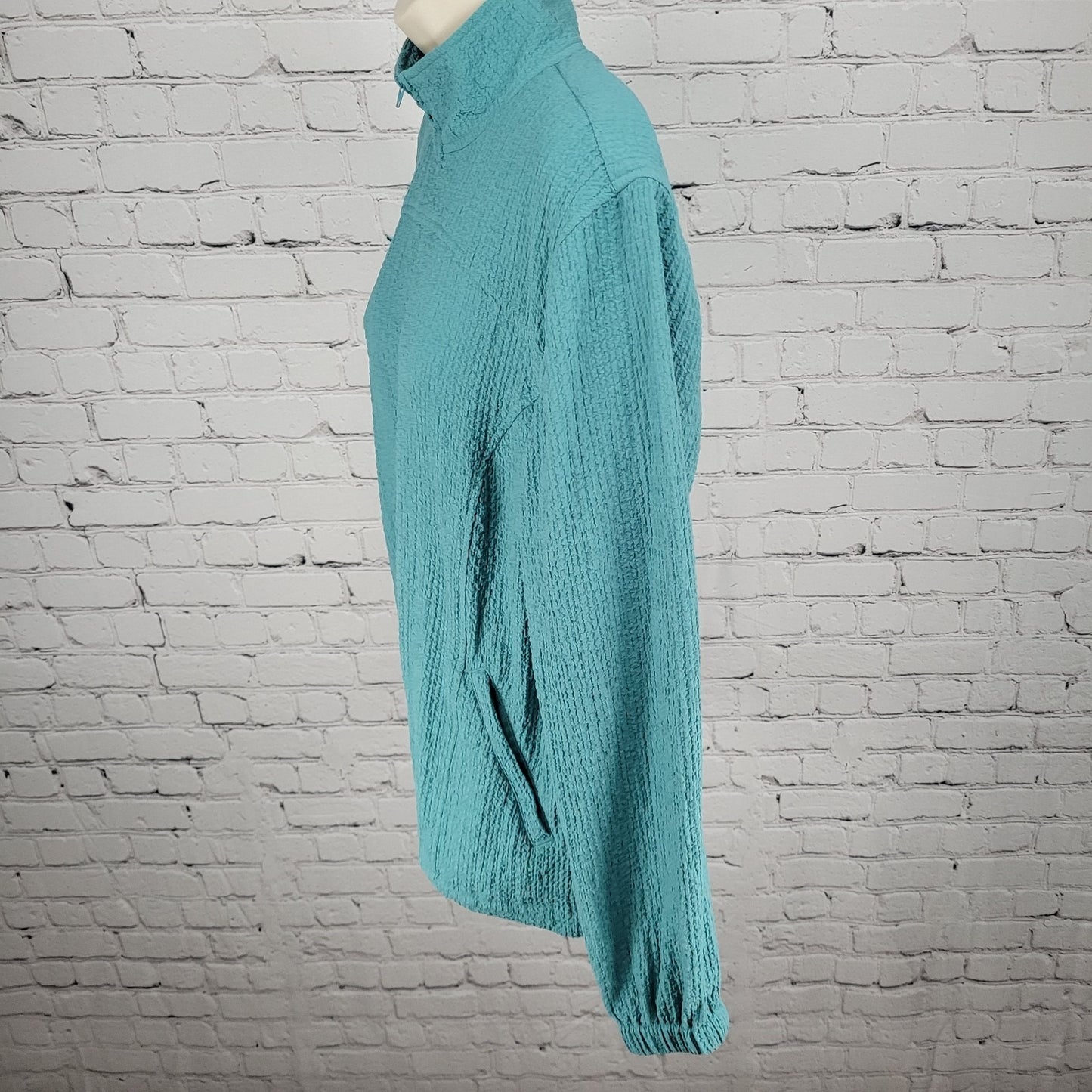 Orvis Teal Blue Full Zip Lightweight Stretch Zip Pockets Jacket Size Small S