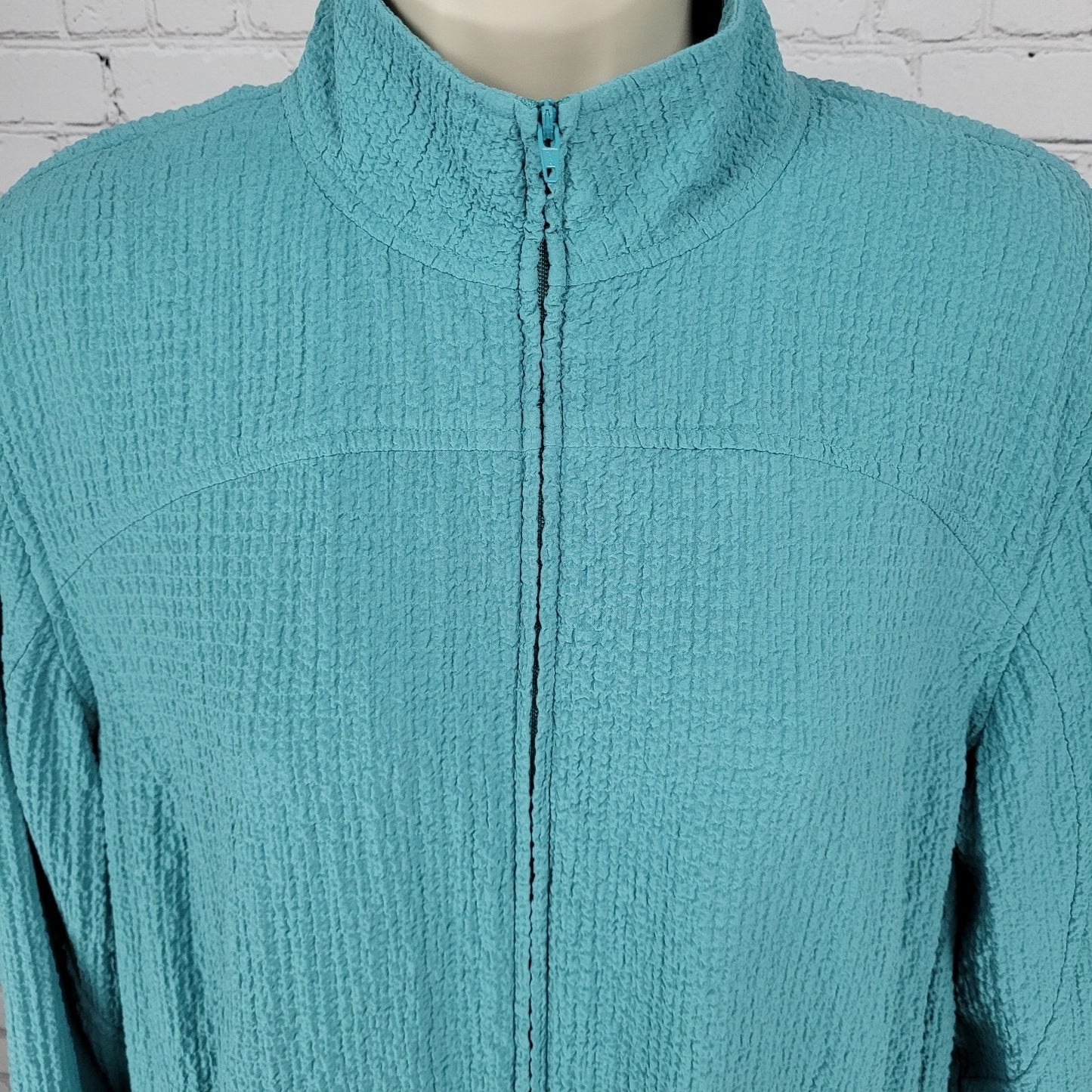 Orvis Teal Blue Full Zip Lightweight Stretch Zip Pockets Jacket Size Small S