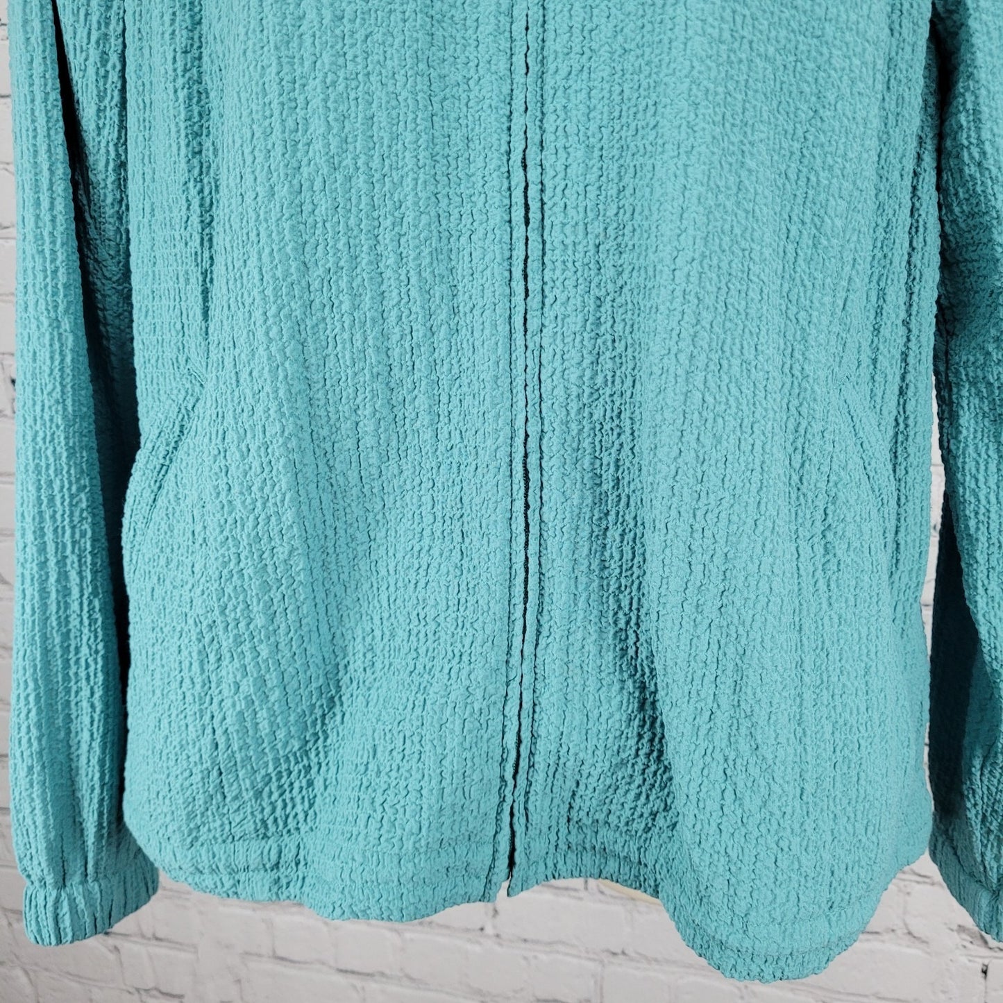Orvis Teal Blue Full Zip Lightweight Stretch Zip Pockets Jacket Size Small S