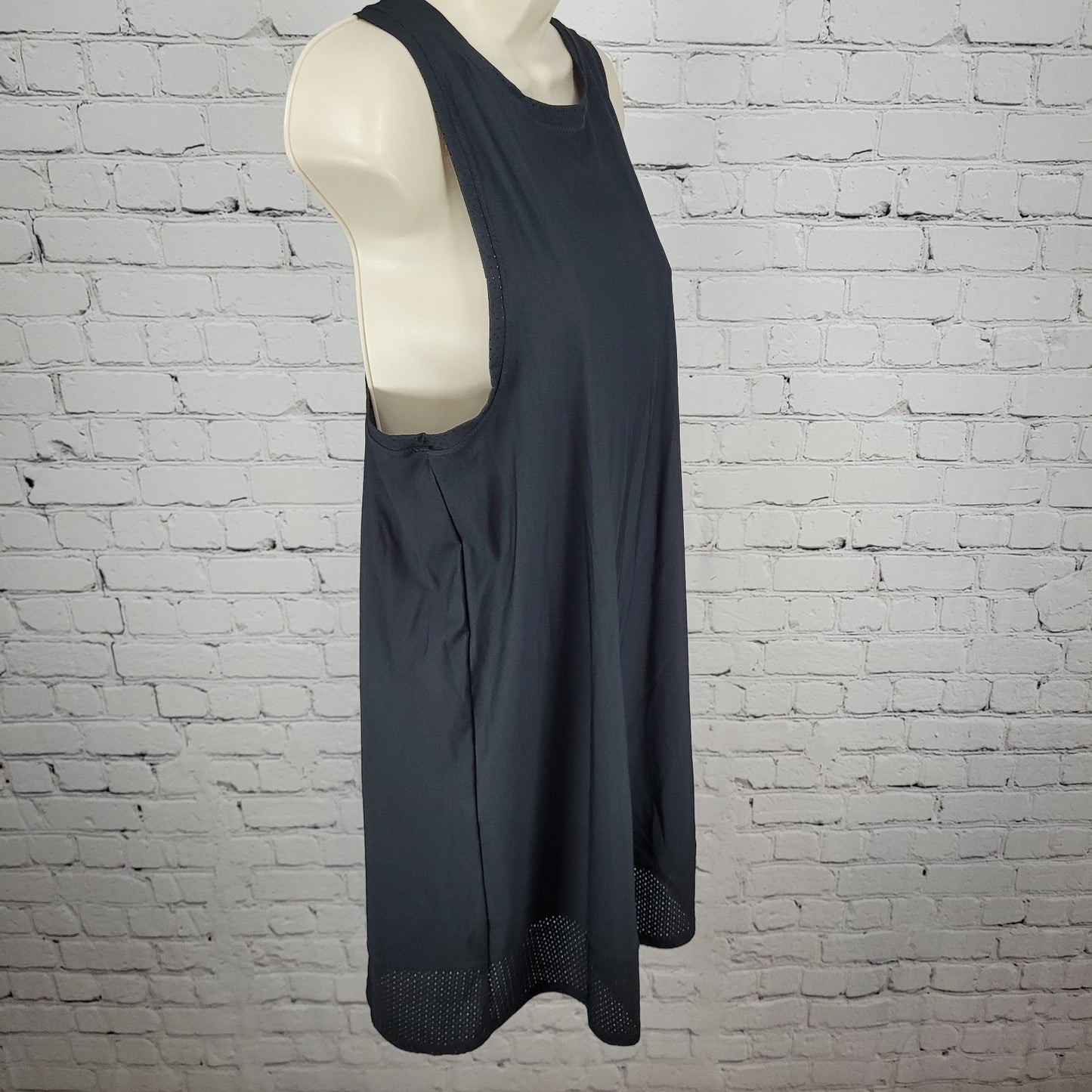 Athleta Black Nylon Stretch Athleisure Lightweight Sleeveless Tank Dress XS