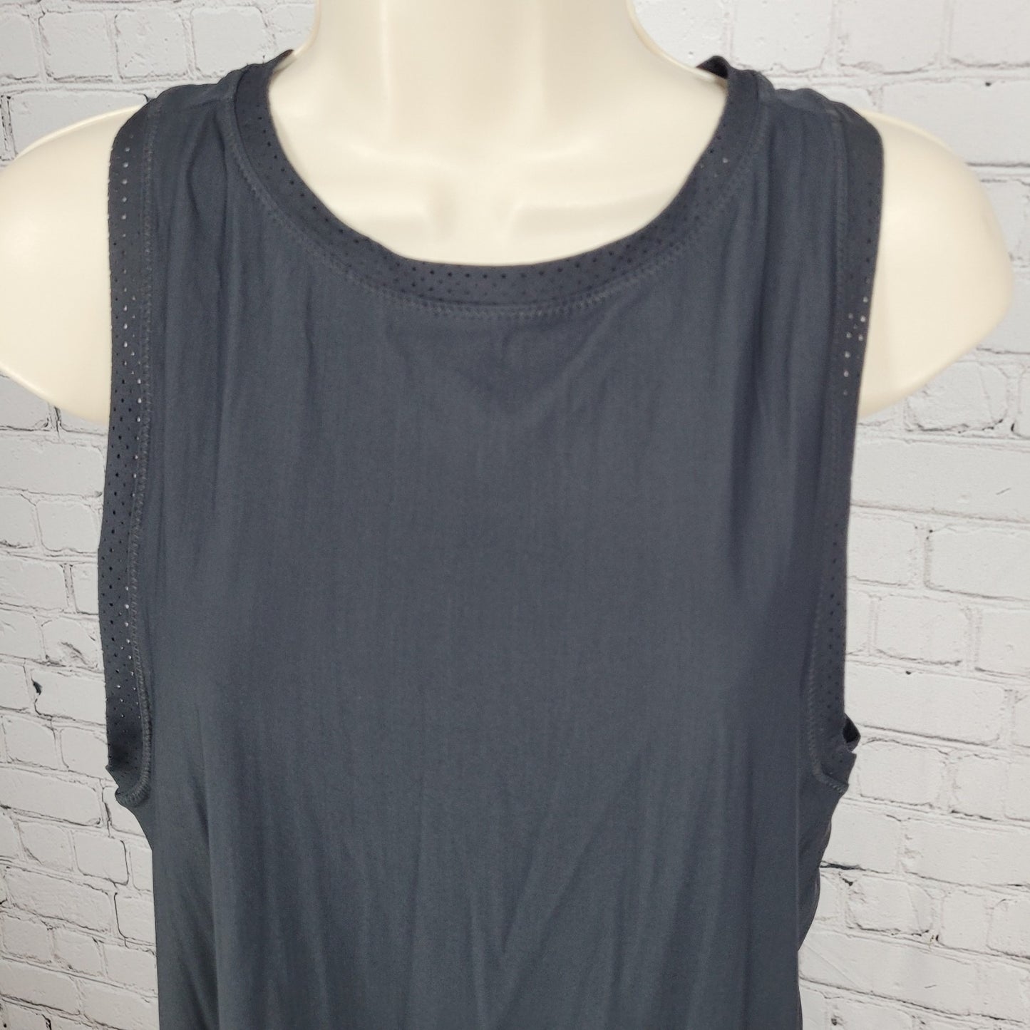 Athleta Black Nylon Stretch Athleisure Lightweight Sleeveless Tank Dress XS