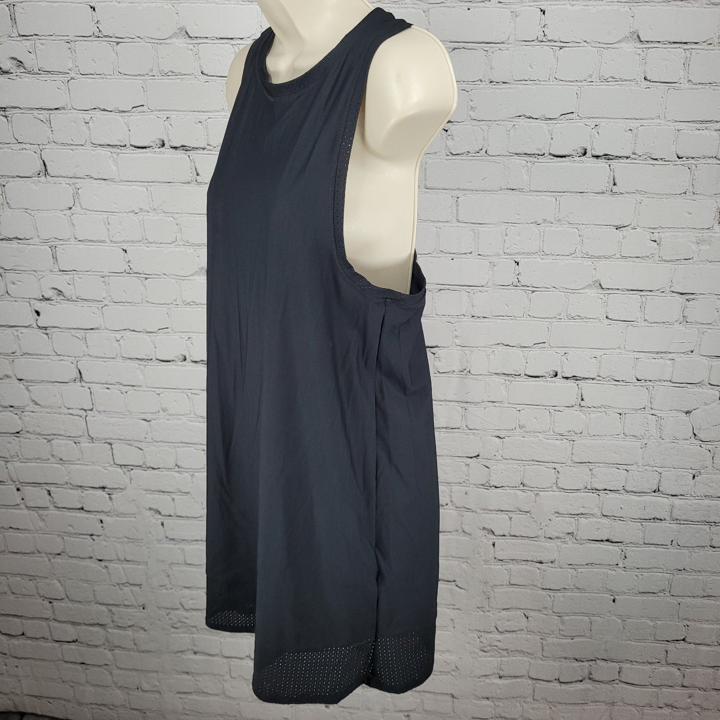 Athleta Black Nylon Stretch Athleisure Lightweight Sleeveless Tank Dress XS