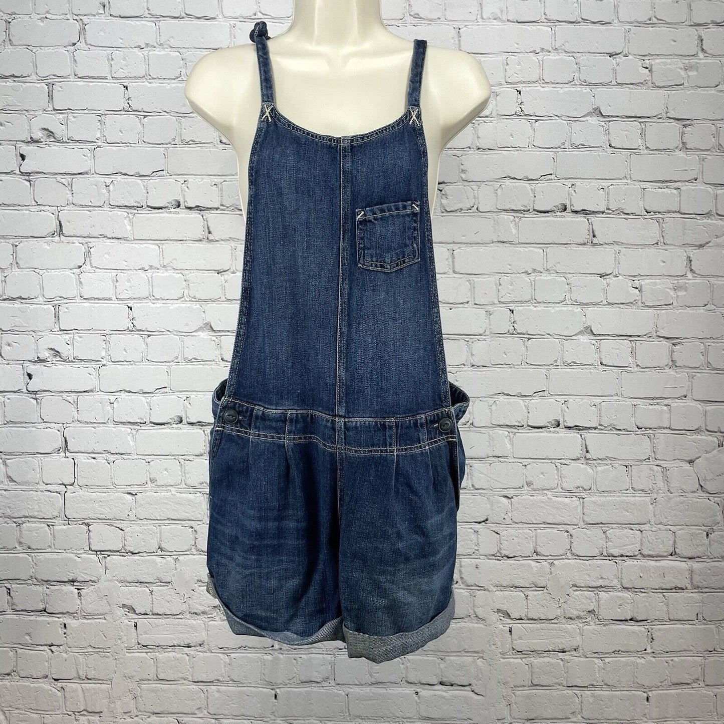 Adriano Goldschmied Blue Jean Chelsea Overall Short Romper USA Made Size 29