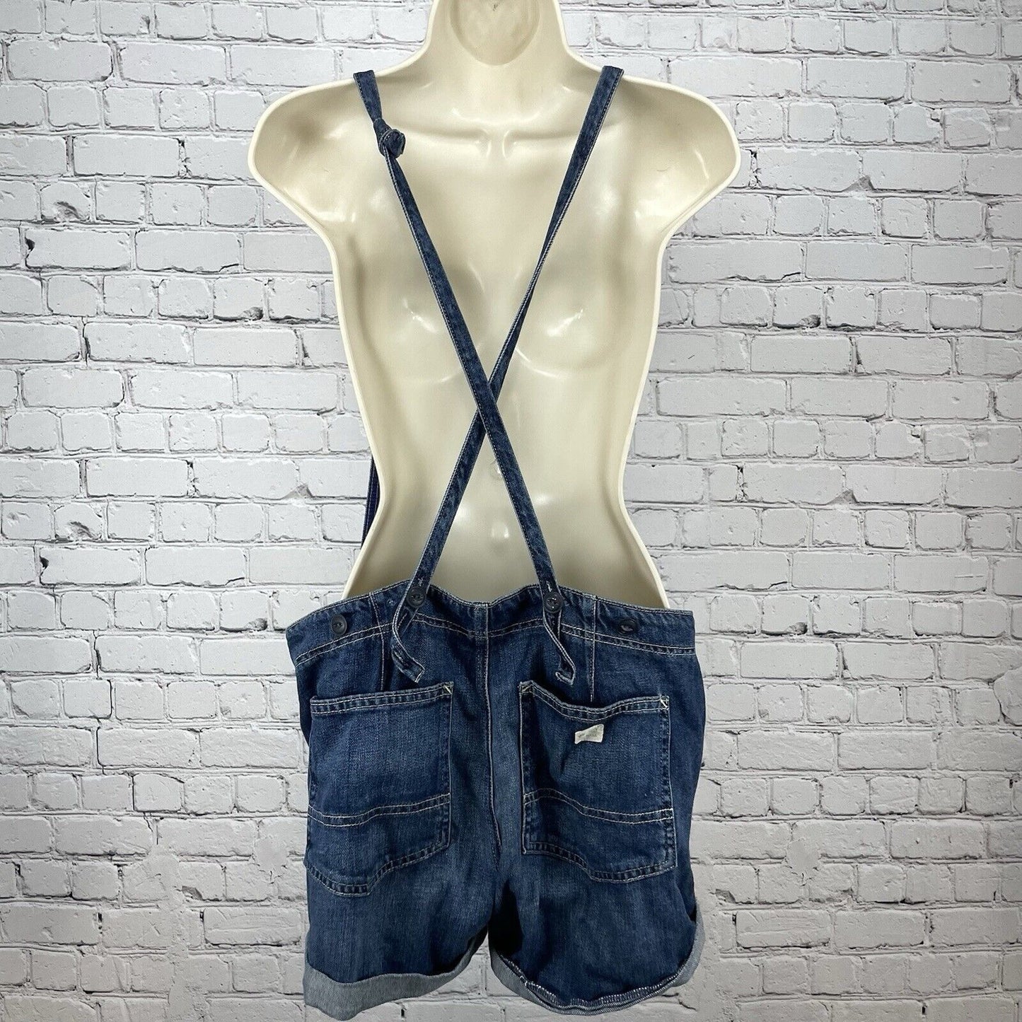 Adriano Goldschmied Blue Jean Chelsea Overall Short Romper USA Made Size 29