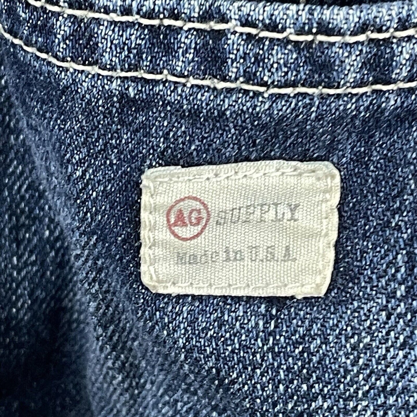 Adriano Goldschmied Blue Jean Chelsea Overall Short Romper USA Made Size 29