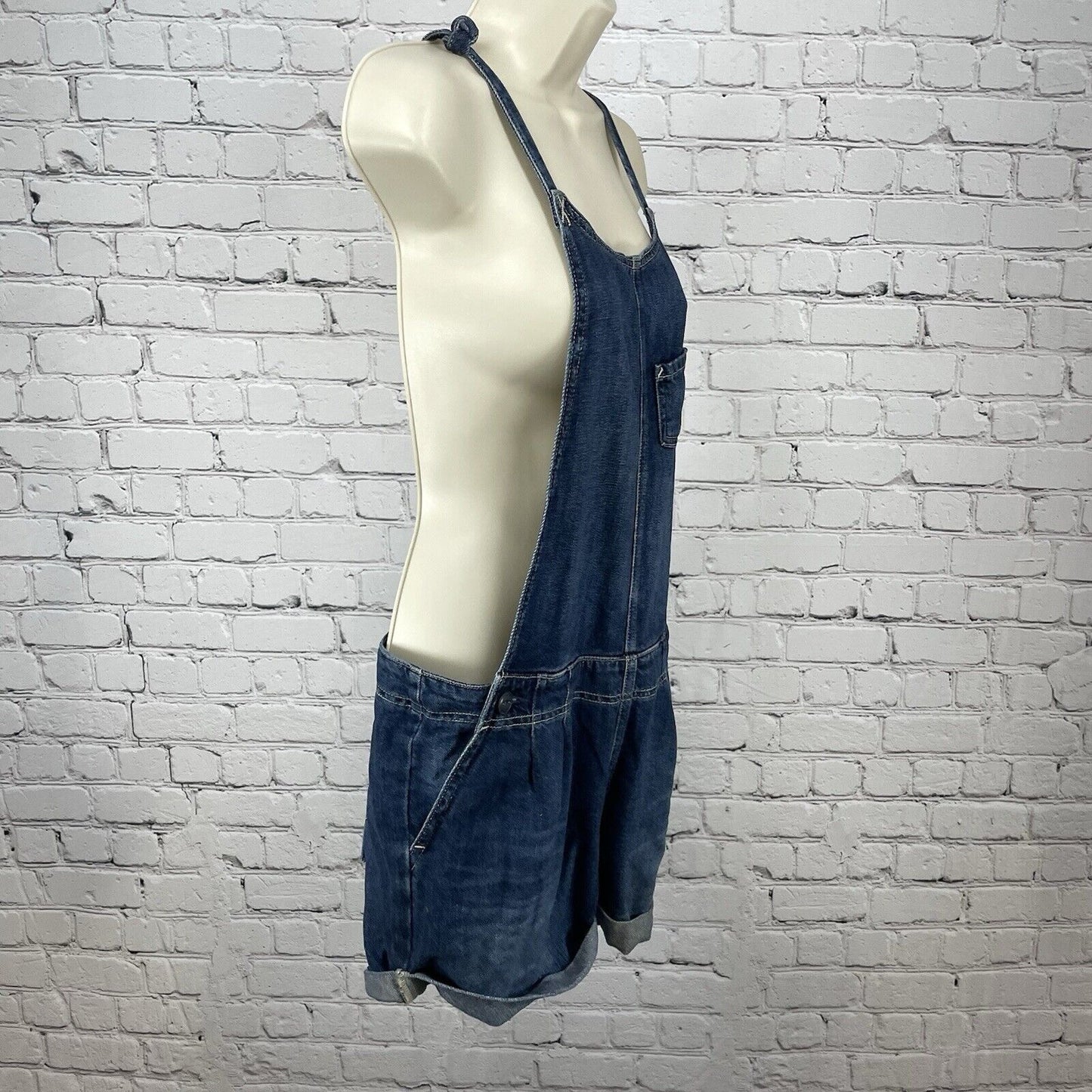 Adriano Goldschmied Blue Jean Chelsea Overall Short Romper USA Made Size 29