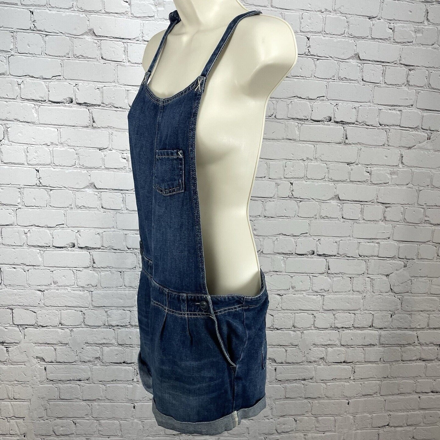 Adriano Goldschmied Blue Jean Chelsea Overall Short Romper USA Made Size 29
