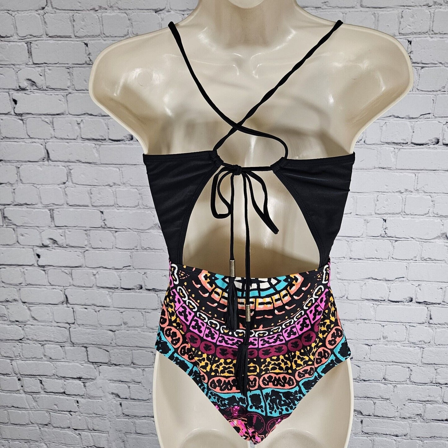 Cleobella Turquoise 1 Piece Multicolor Print Thong Unpadded Swimsuit Medium M