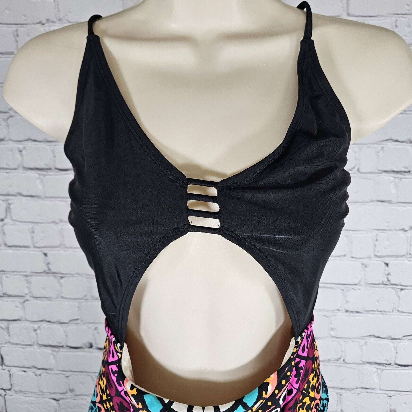 Cleobella Turquoise 1 Piece Multicolor Print Thong Unpadded Swimsuit Medium M