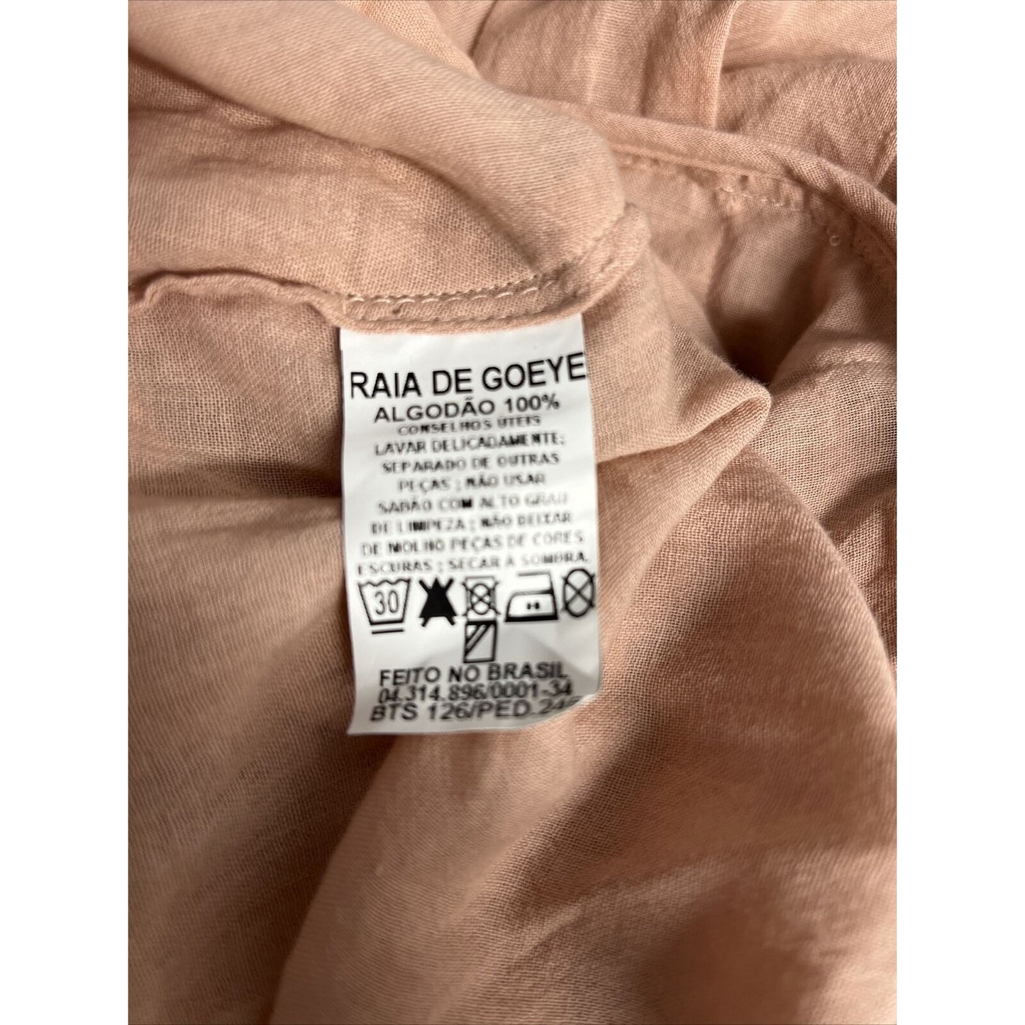 NWT Raia De Goeye Dusty Rose Brazil Made Beaded Flowy Babydoll Dress Size 38