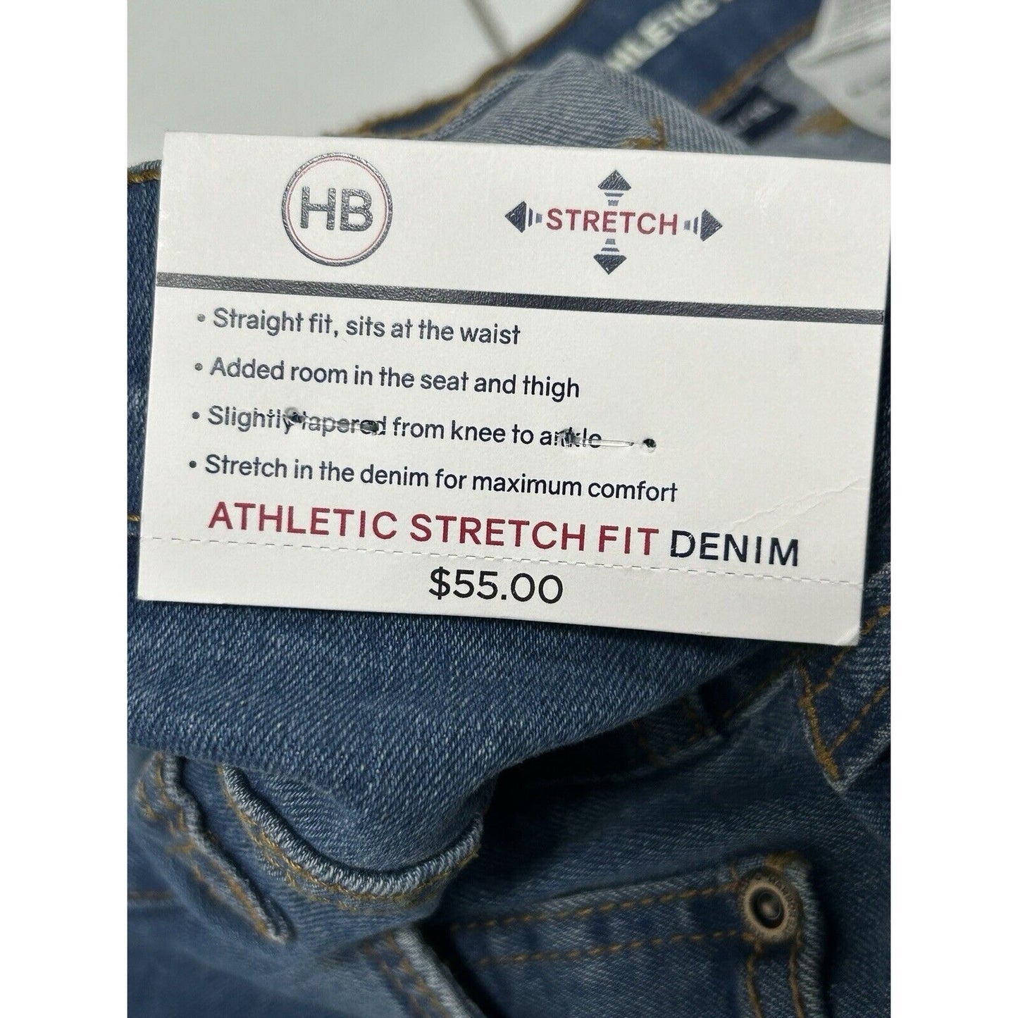 NWT Harbor Bay Athletic Stretch Fit Blue Medium Wash Mens Jeans Size (46X30)