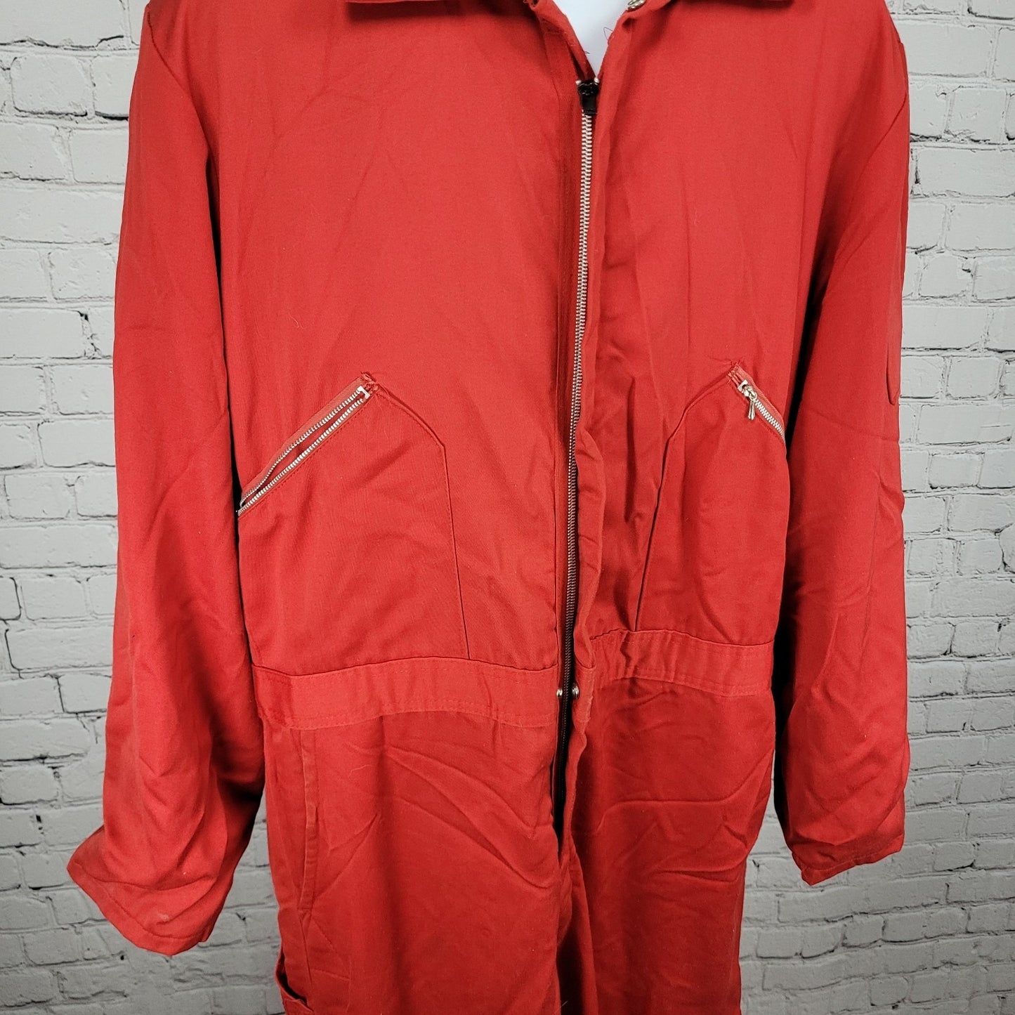 VTG Walls Blizzard Pruf Red Insulated One Piece Suit Coveralls USA Size Large LT