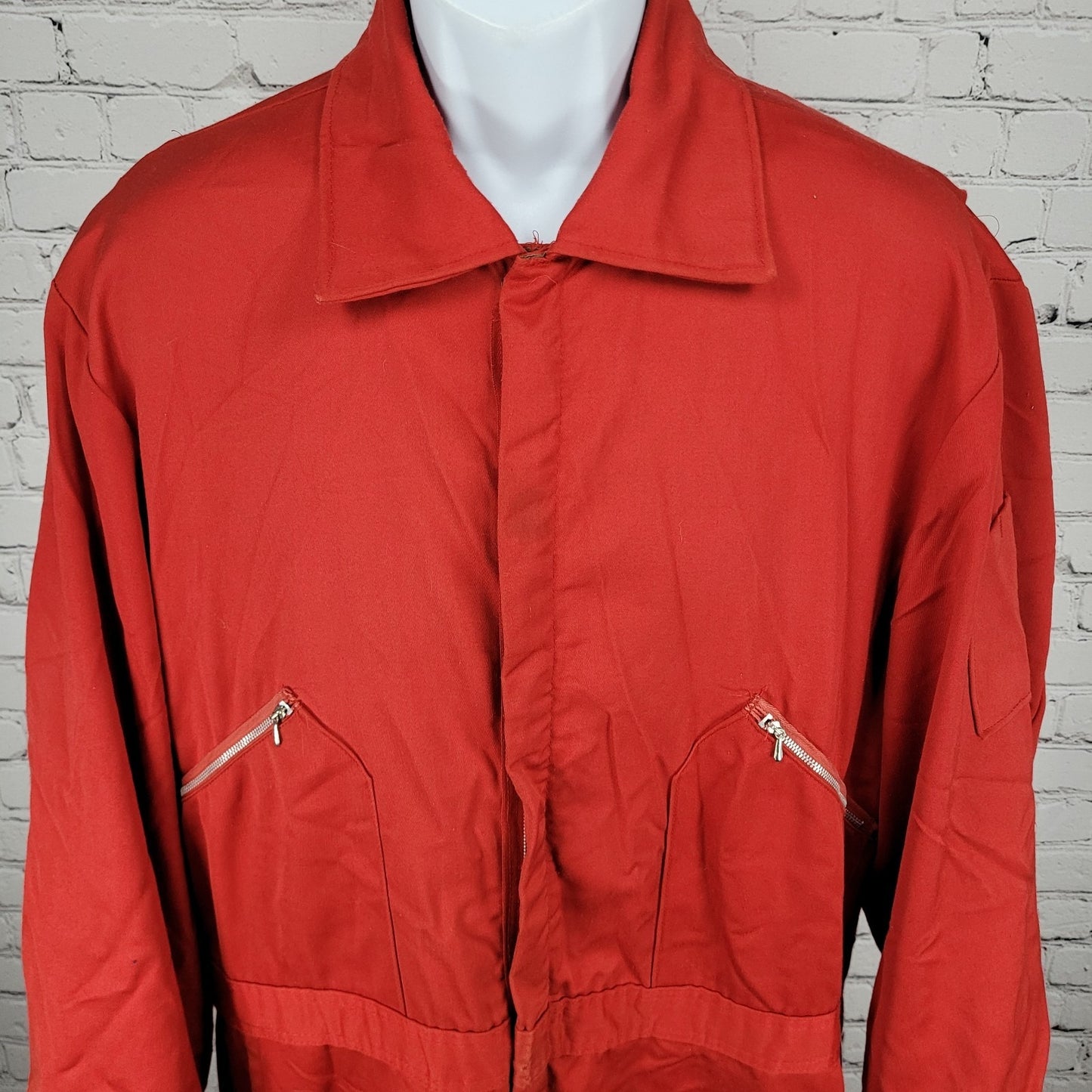 VTG Walls Blizzard Pruf Red Insulated One Piece Suit Coveralls USA Size Large LT