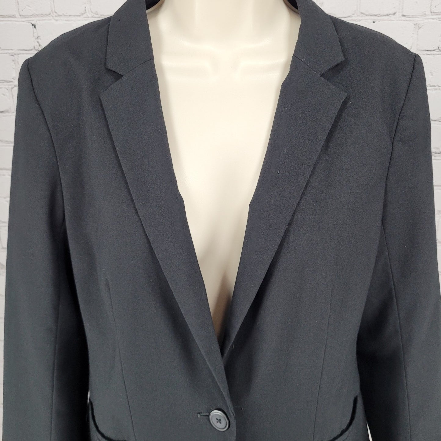 Ann Taylor Loft Black 1 Button Lightweight Notch Blazer Jacket Size Small S