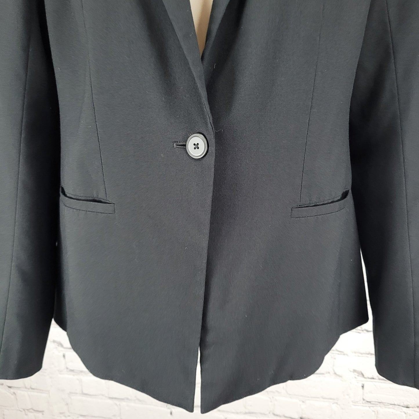 Ann Taylor Loft Black 1 Button Lightweight Notch Blazer Jacket Size Small S