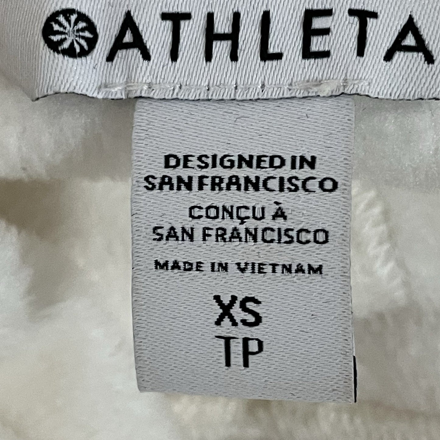 Athleta Ivory Soft Cozy Interior Oversized Turtleneck Sweater Sweatshirt XS