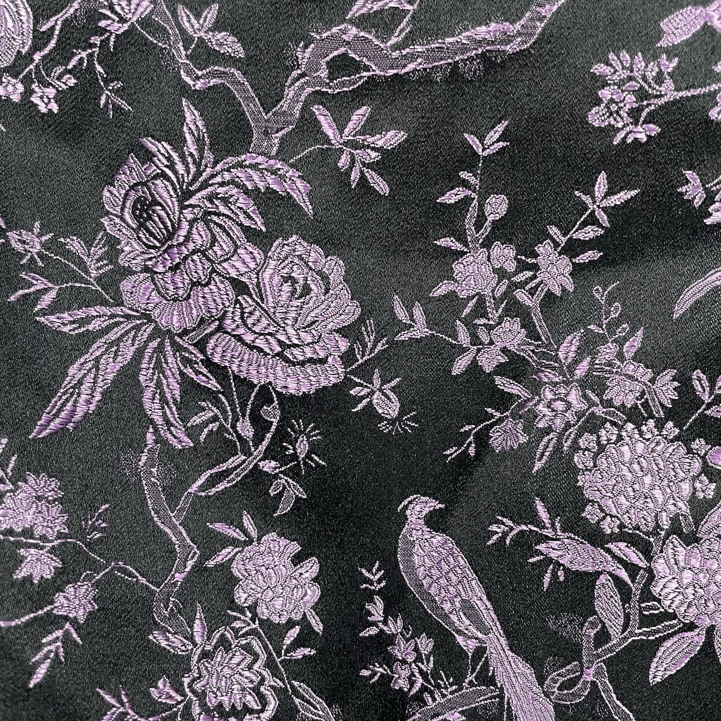Asian Trend Black Purple Silk Chinese Cheongsam Long Sleeve Shirt Size Medium M