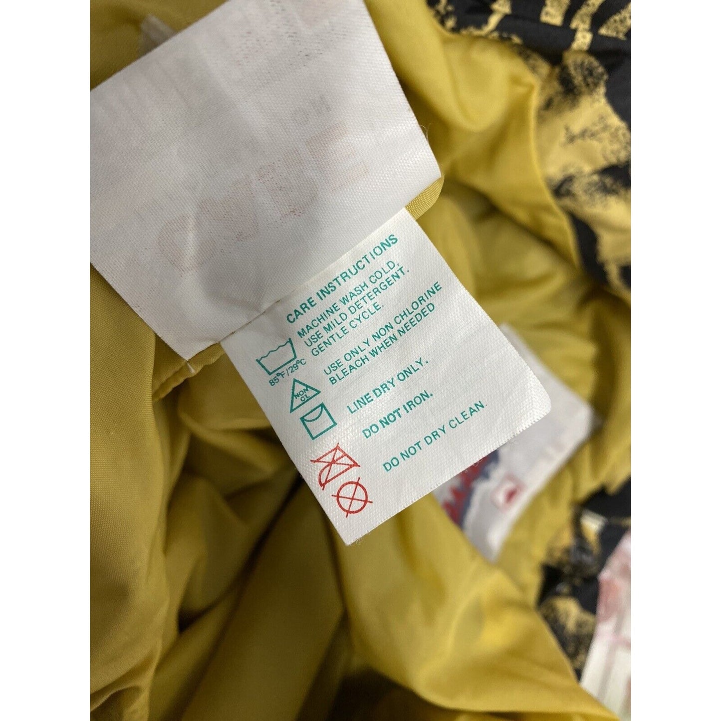 VTG Obermeyer Untamed Black White Yellow Full Zip Hooded Cinched Coat Jacket 12