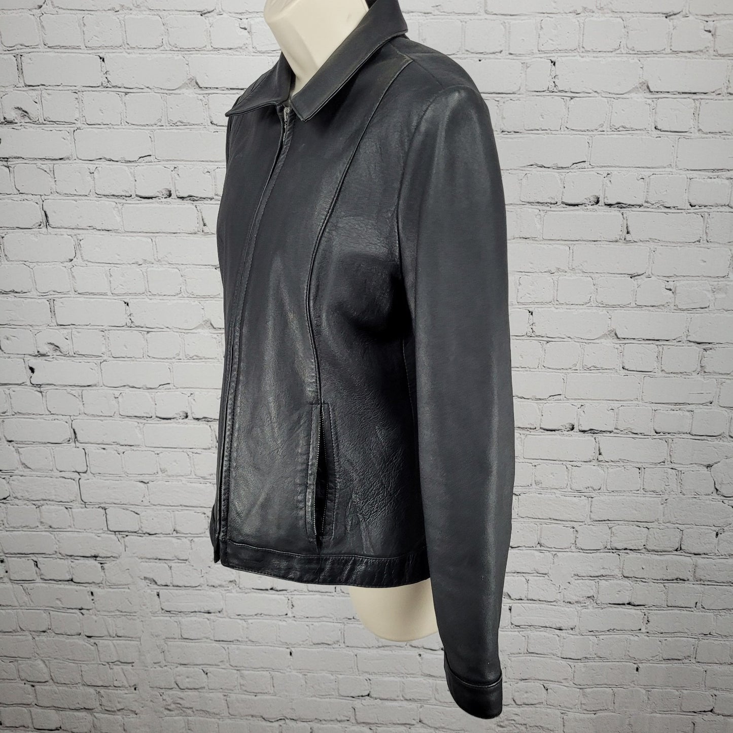 VTG Wilsons Genuine Leather Maxima Black Full Zip Thinsulate Jacket Medium M