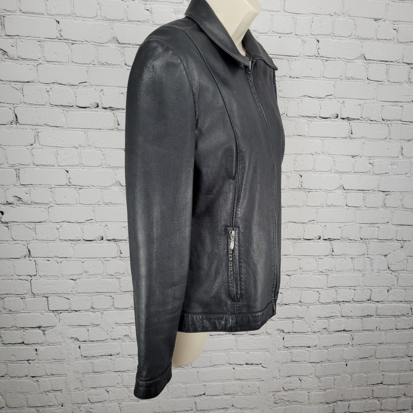 VTG Wilsons Genuine Leather Maxima Black Full Zip Thinsulate Jacket Medium M