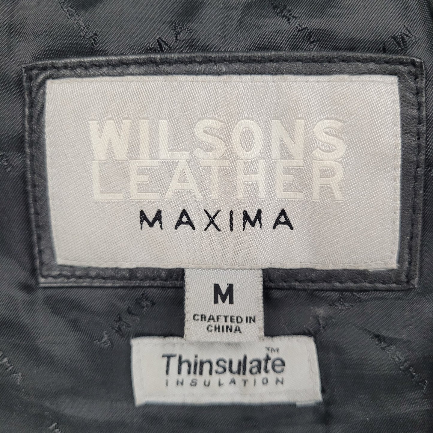 VTG Wilsons Genuine Leather Maxima Black Full Zip Thinsulate Jacket Medium M