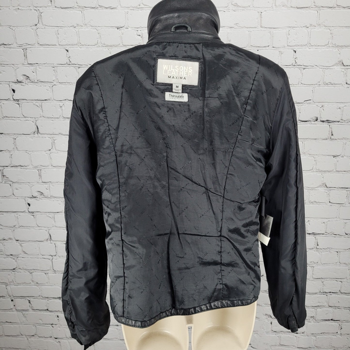 VTG Wilsons Genuine Leather Maxima Black Full Zip Thinsulate Jacket Medium M
