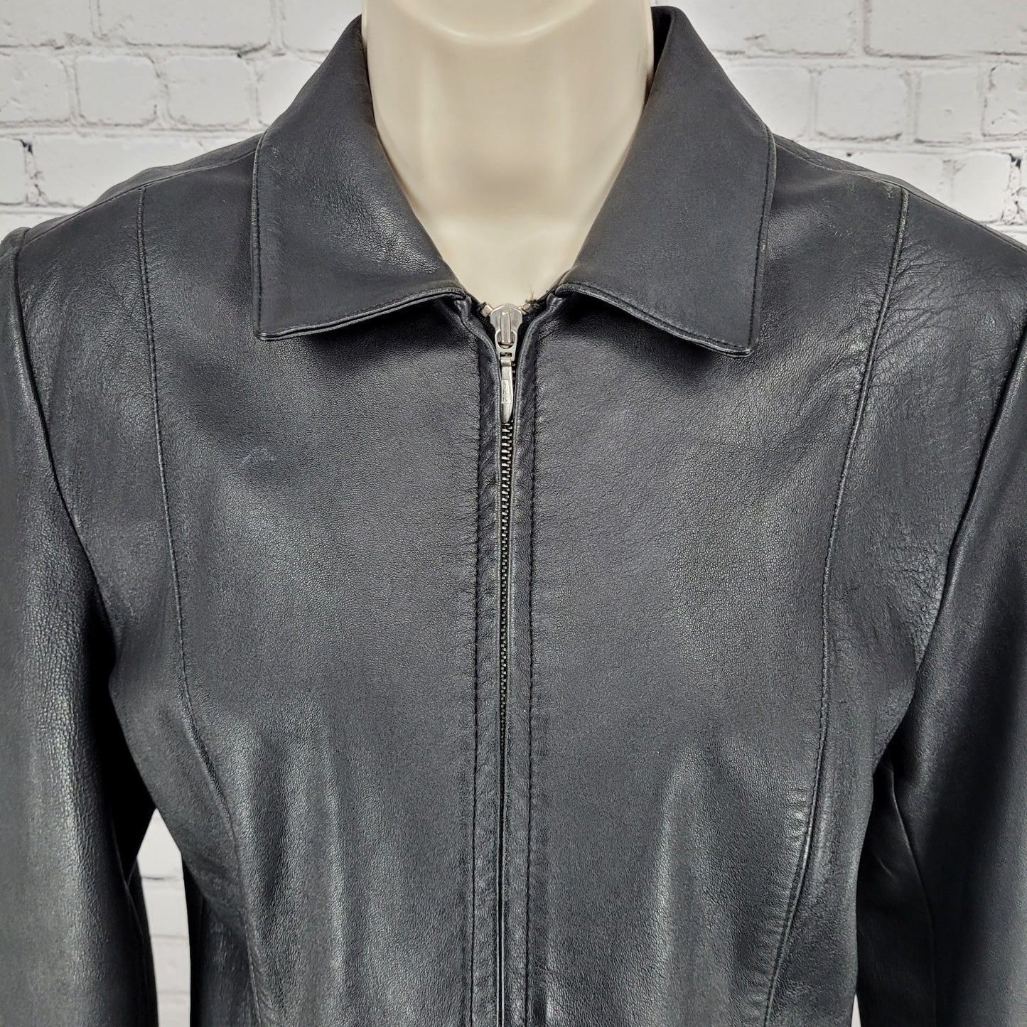 VTG Wilsons Genuine Leather Maxima Black Full Zip Thinsulate Jacket Medium M