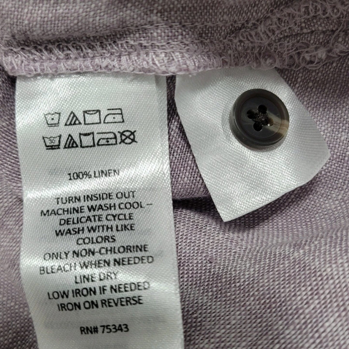 C&C California Purple 100% Linen Buttoned Belted Short Sleeve Midi Dress XL