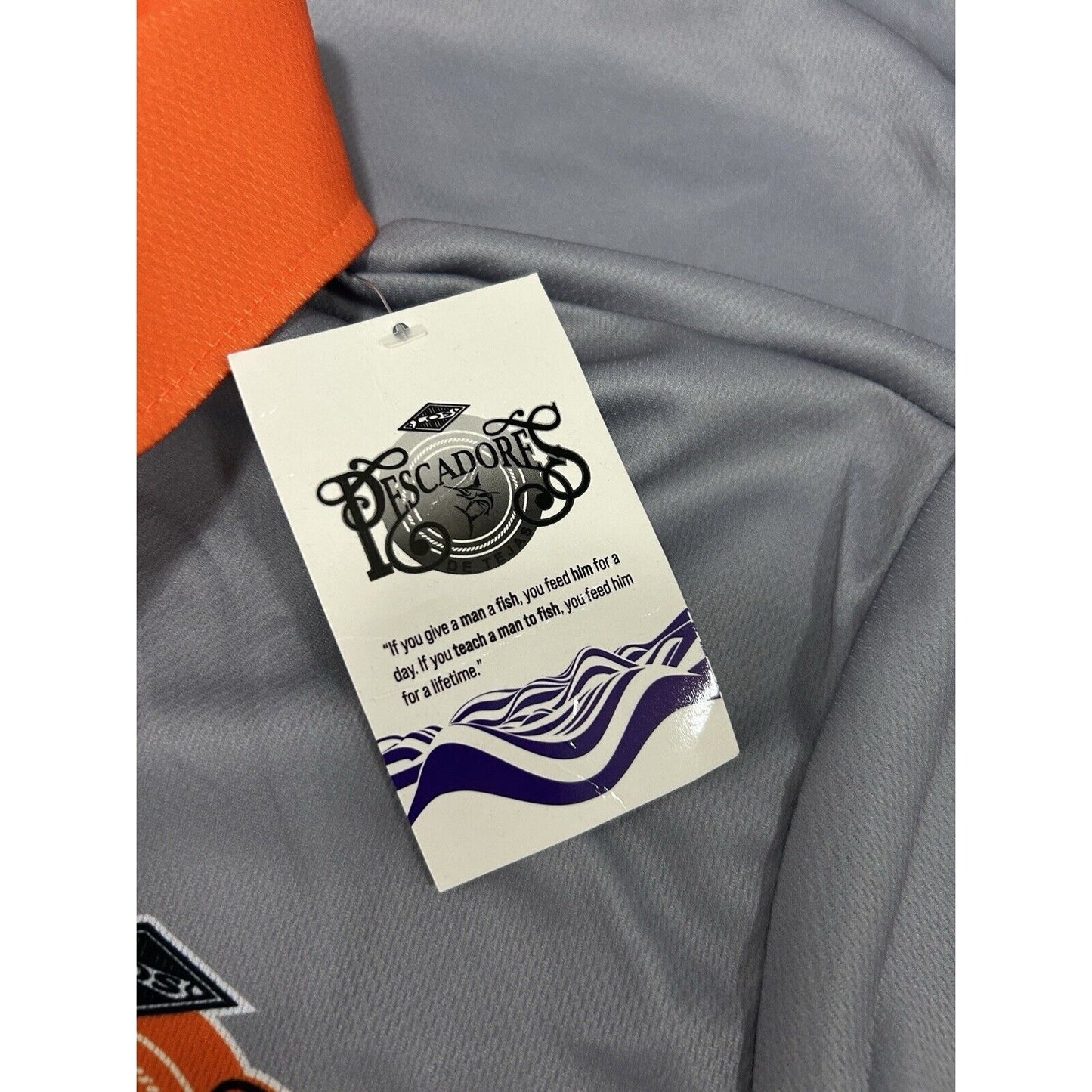 NWT Los Pescador De Tejas Gray Quarter Button Collared Polo Men’s Size XXL