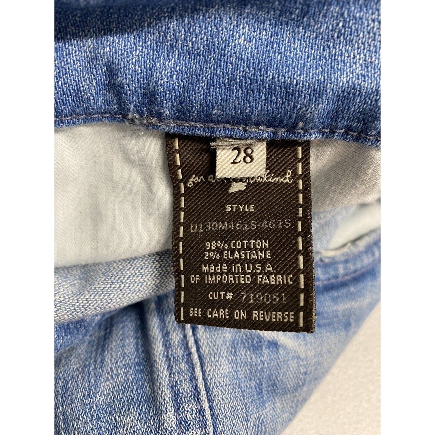 7 For All Mankind Light Wash Denim "A" Pocket Flared Raw Hem Jeans 28 (30x31.5)