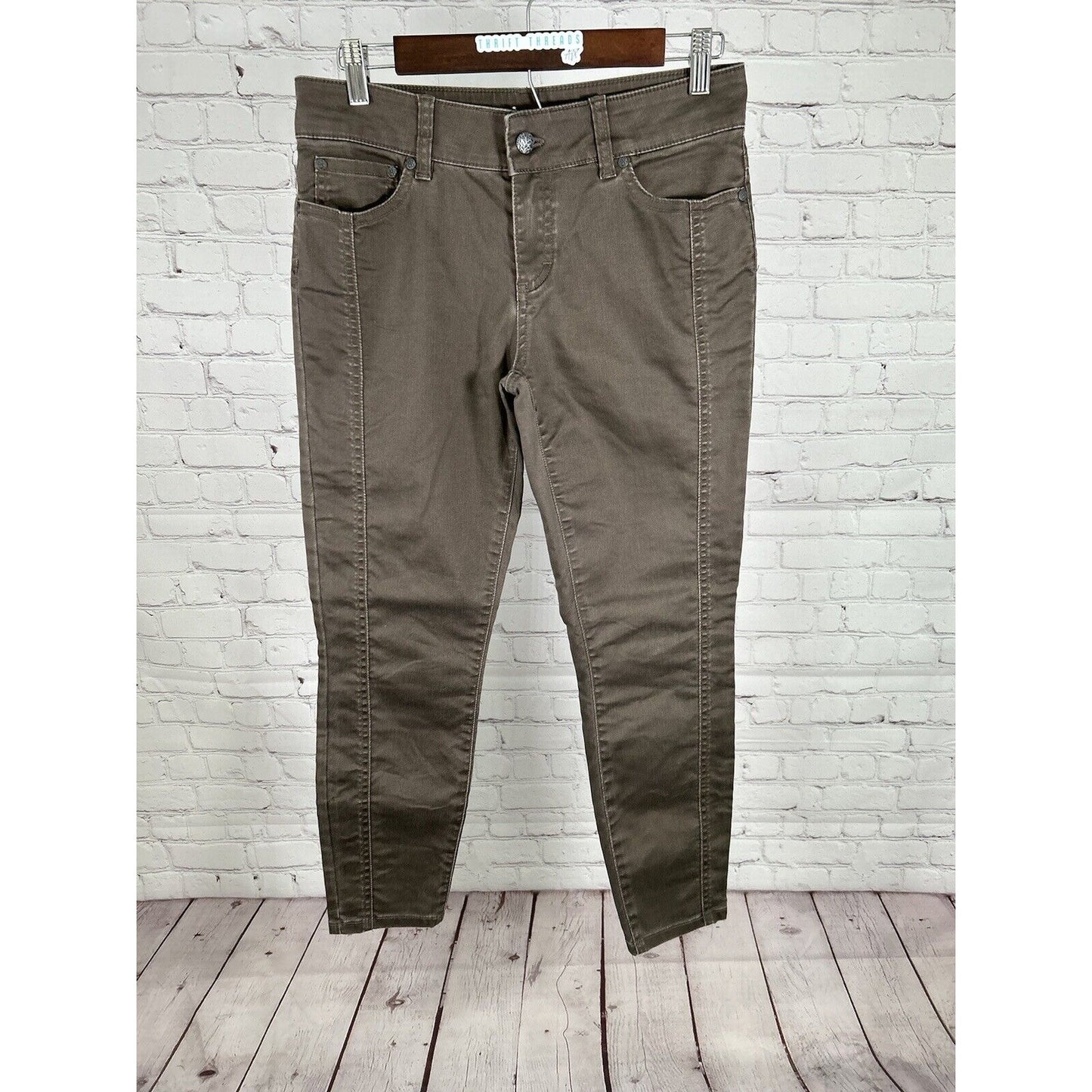 prAna Brown Denim Carlotta Crop Skinny Mid Rise Women’s Pants 8 (28 x 27)