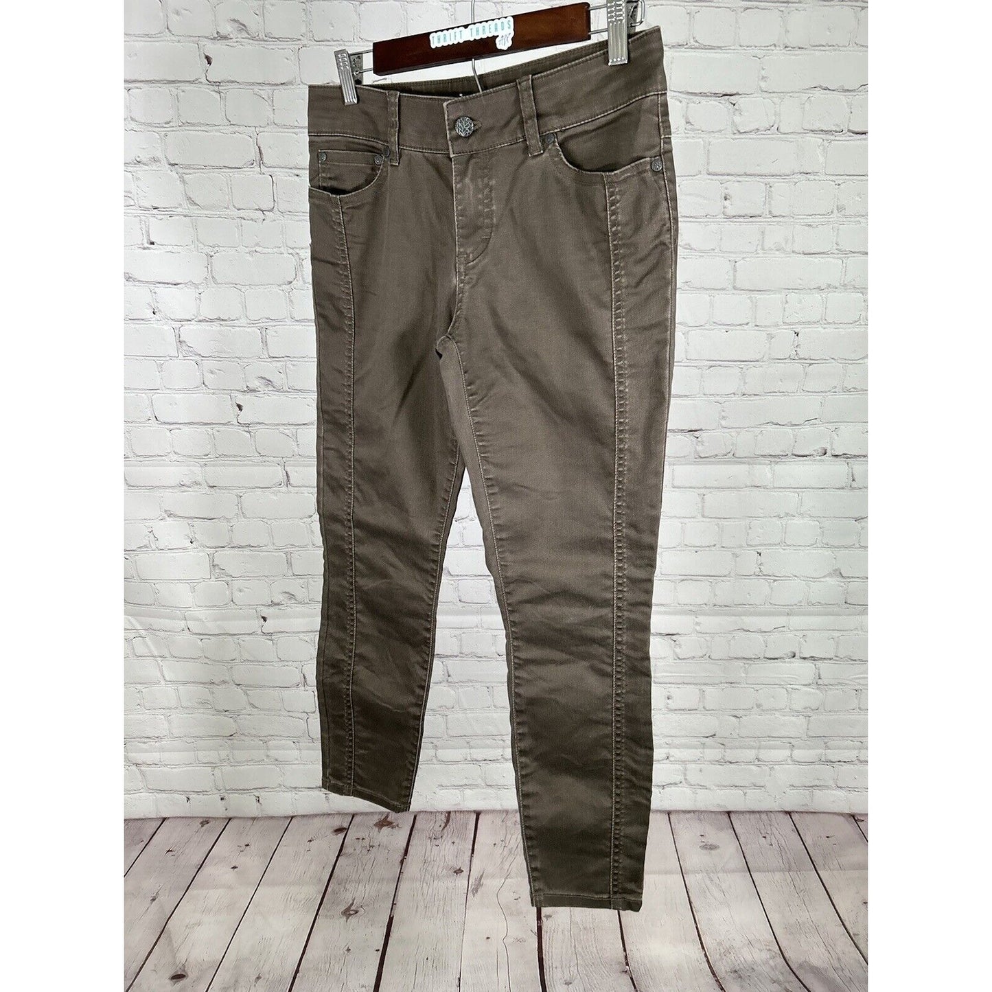 prAna Brown Denim Carlotta Crop Skinny Mid Rise Women’s Pants 8 (28 x 27)