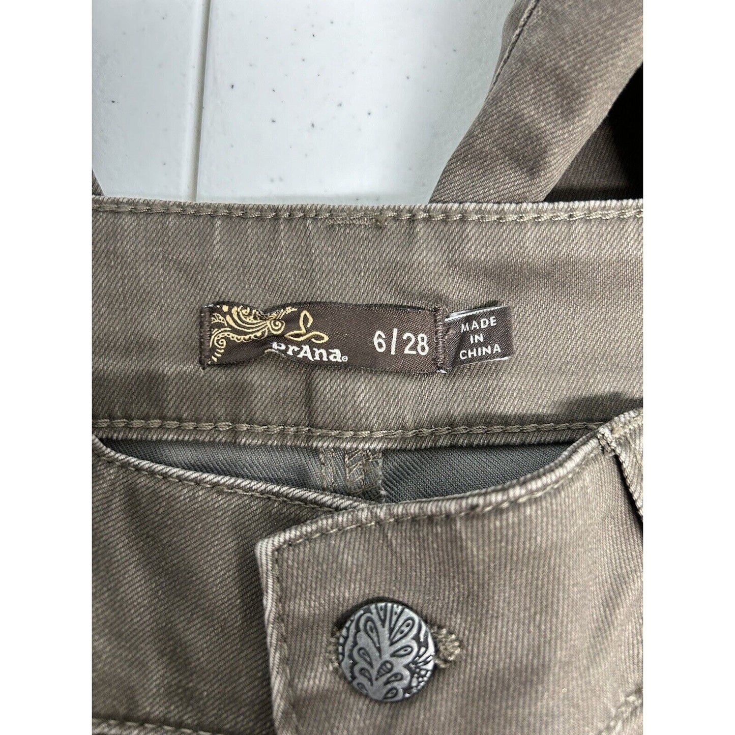 prAna Brown Denim Carlotta Crop Skinny Mid Rise Women’s Pants 8 (28 x 27)