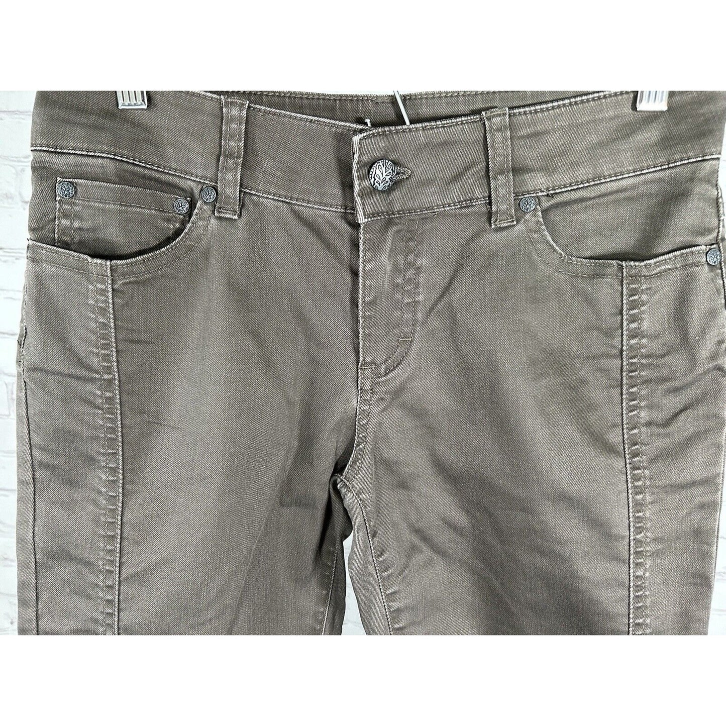 prAna Brown Denim Carlotta Crop Skinny Mid Rise Women’s Pants 8 (28 x 27)