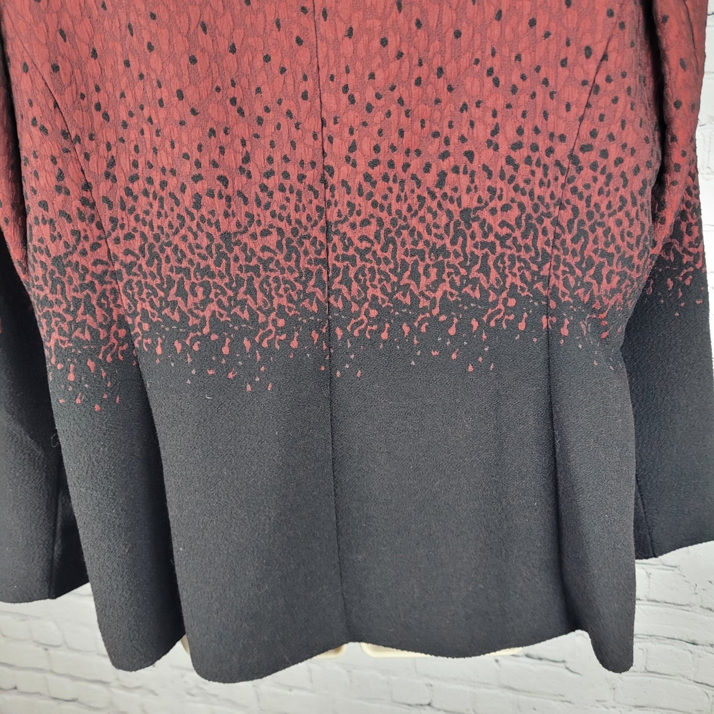 Coldwater Creek Red Black Leopard Blazer Suit Jacket Size 1X (16W-18W)