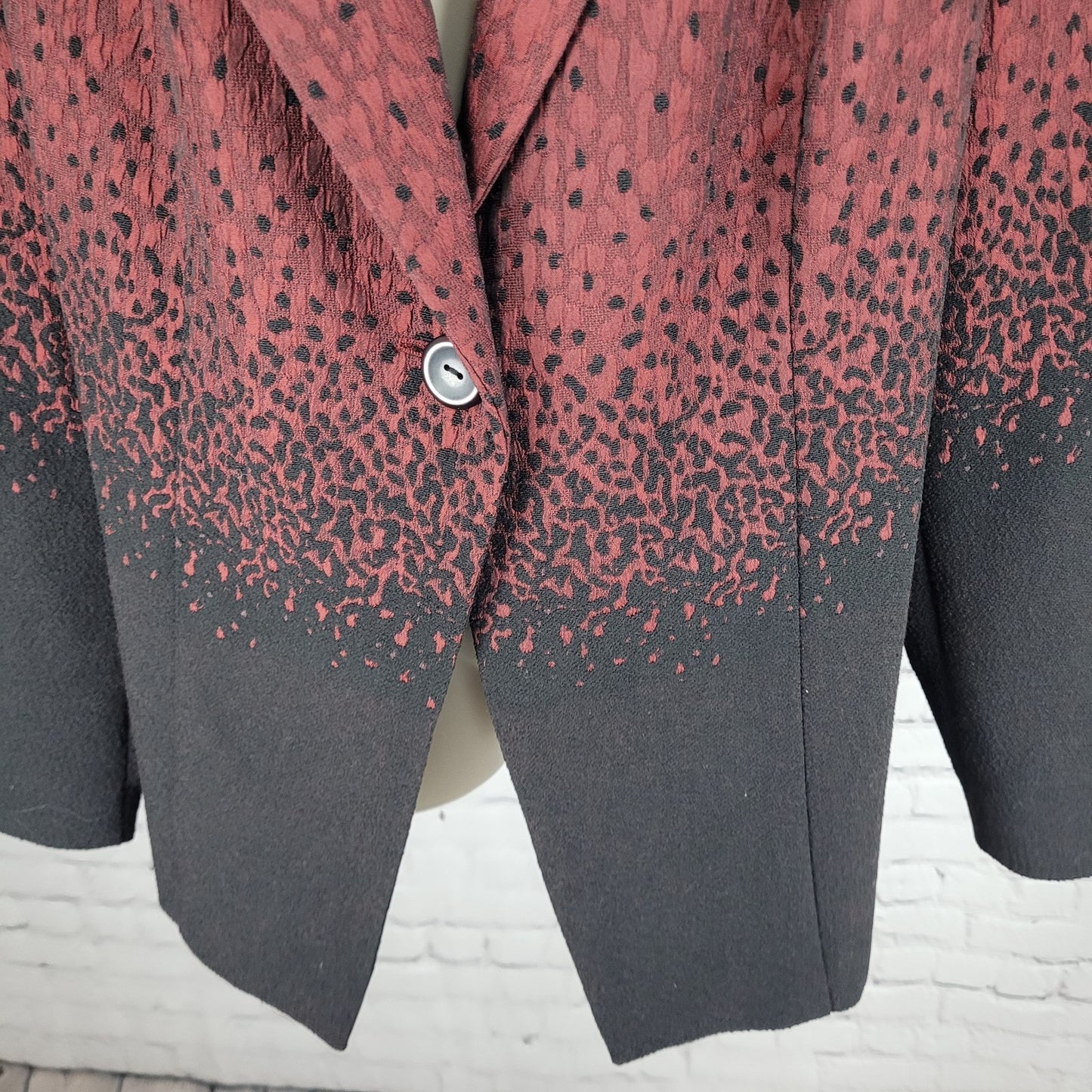 Coldwater Creek Red Black Leopard Blazer Suit Jacket Size 1X (16W-18W)