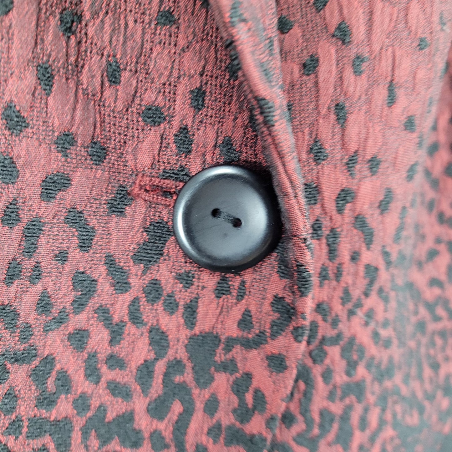 Coldwater Creek Red Black Leopard Blazer Suit Jacket Size 1X (16W-18W)