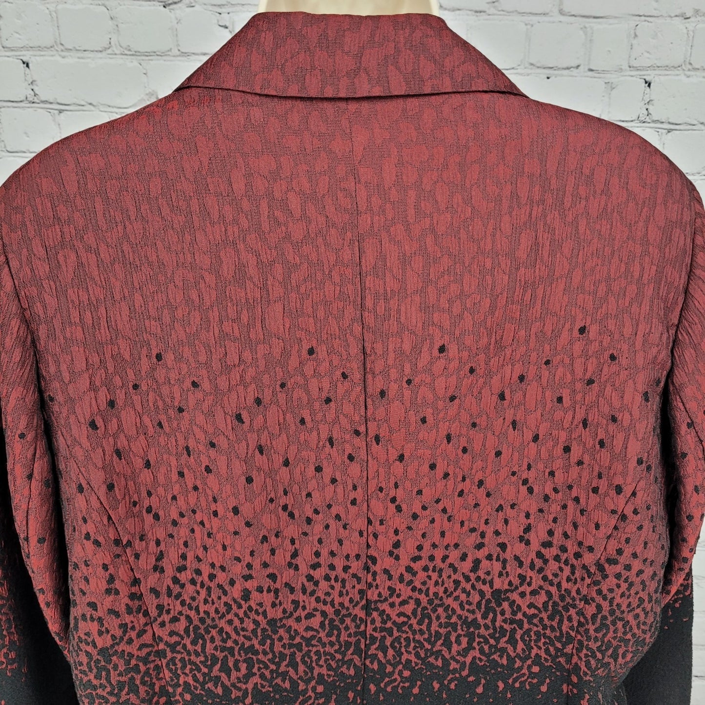 Coldwater Creek Red Black Leopard Blazer Suit Jacket Size 1X (16W-18W)