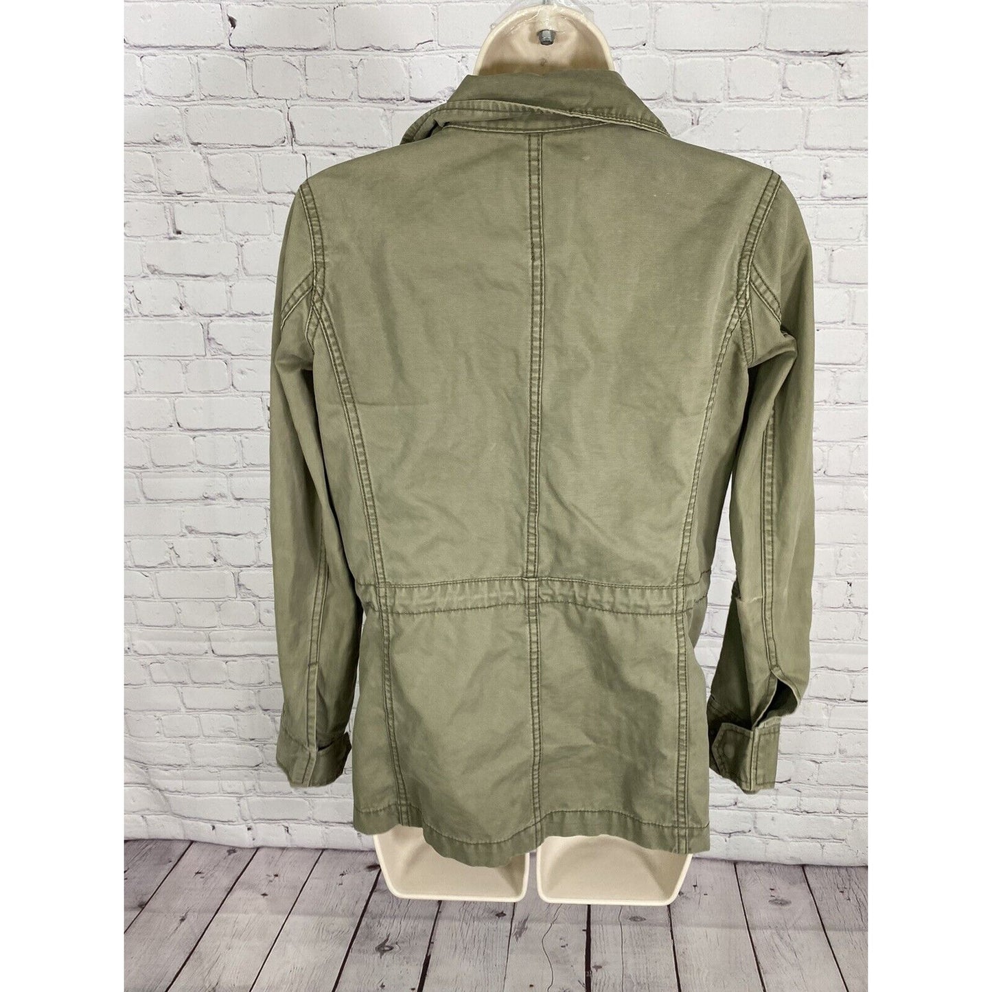 Madewell Fleet Utility Jacket Military Army Green Cotton Full Zip Up Size XS
