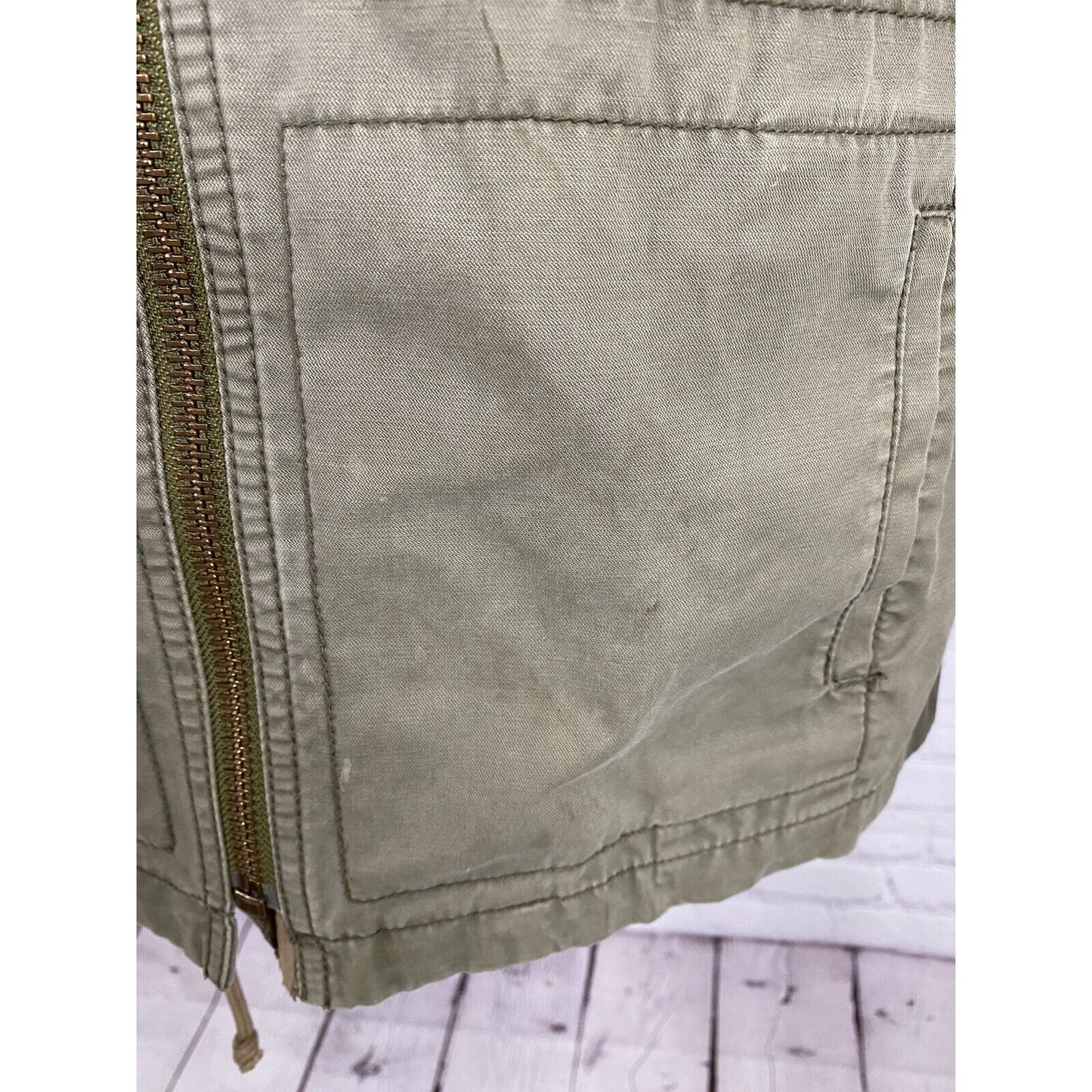 Madewell Fleet Utility Jacket Military Army Green Cotton Full Zip Up Size XS