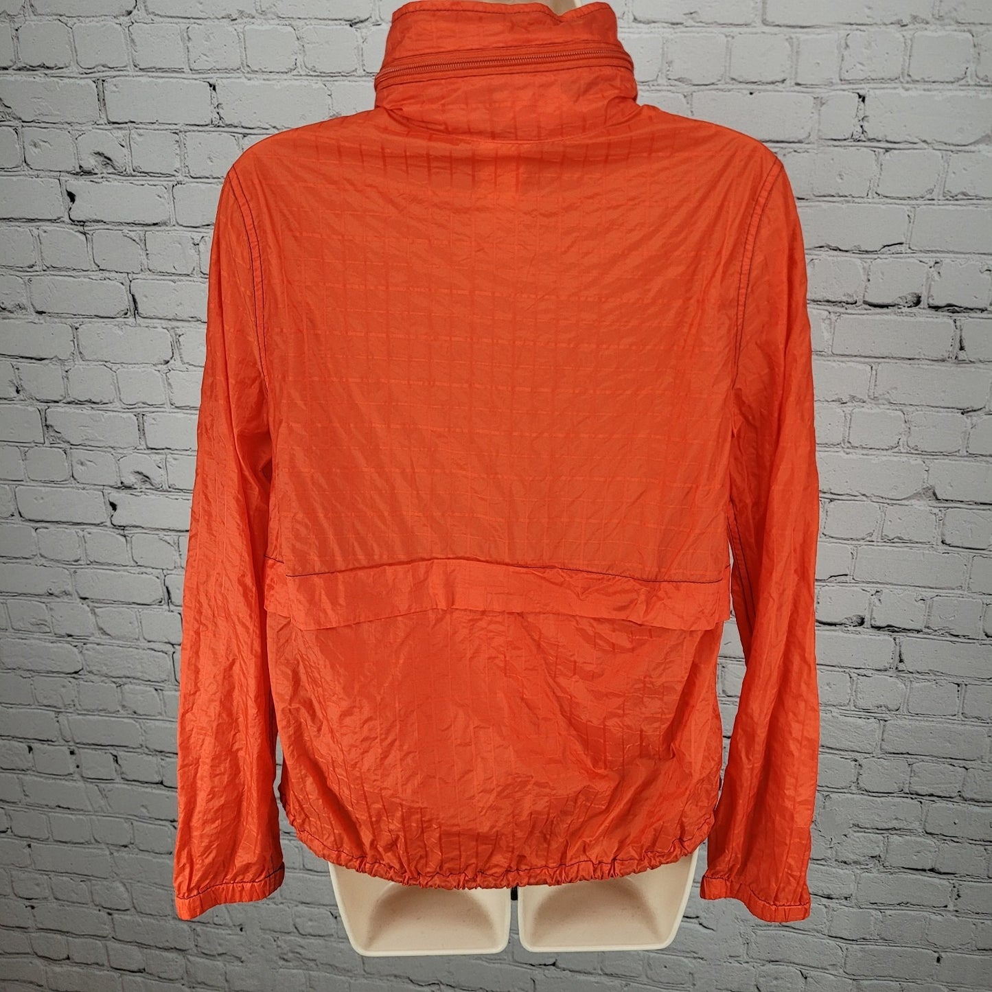 Free People Orange Nylon Full Zip Lightweight Windbreaker Jacket Size Medium M