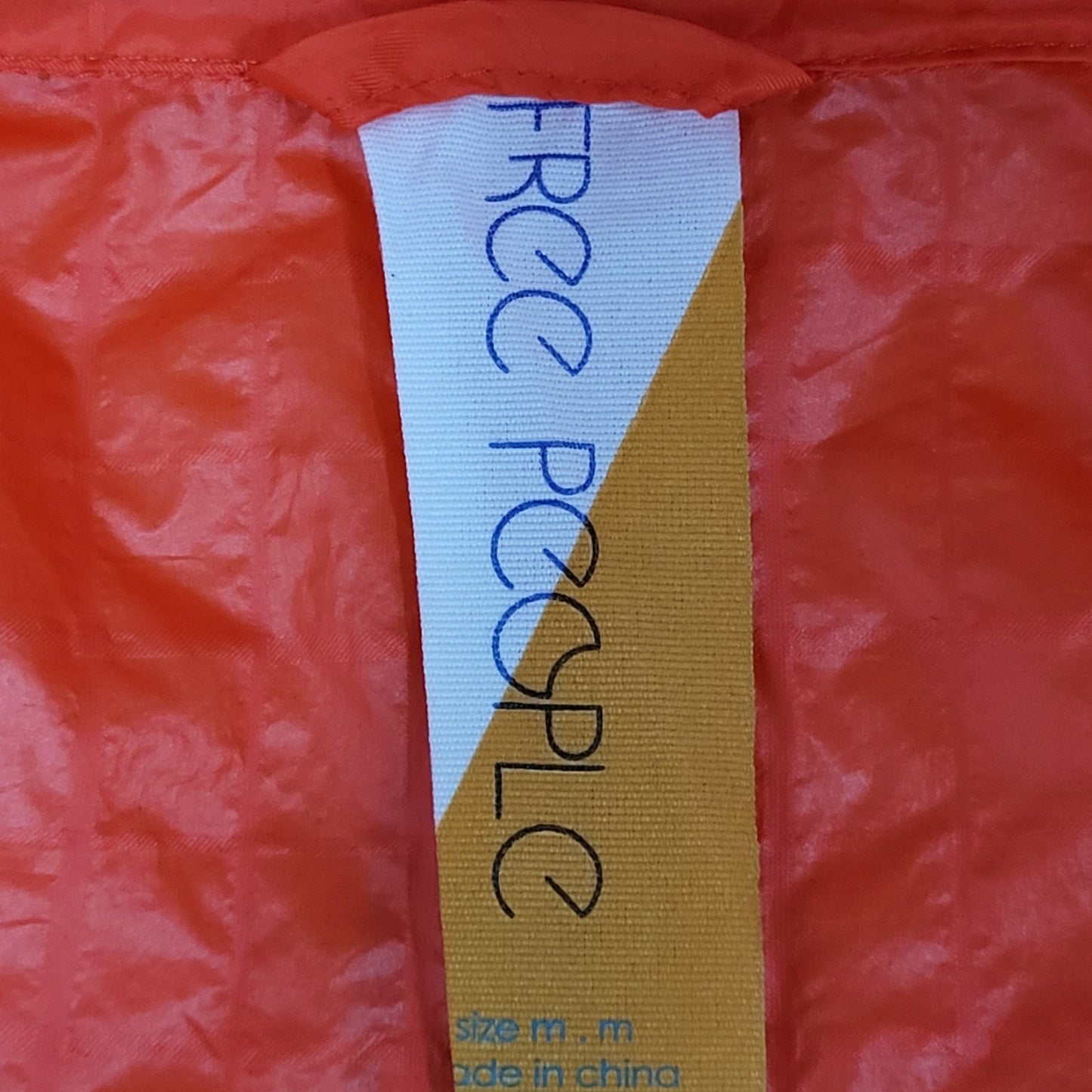 Free People Orange Nylon Full Zip Lightweight Windbreaker Jacket Size Medium M