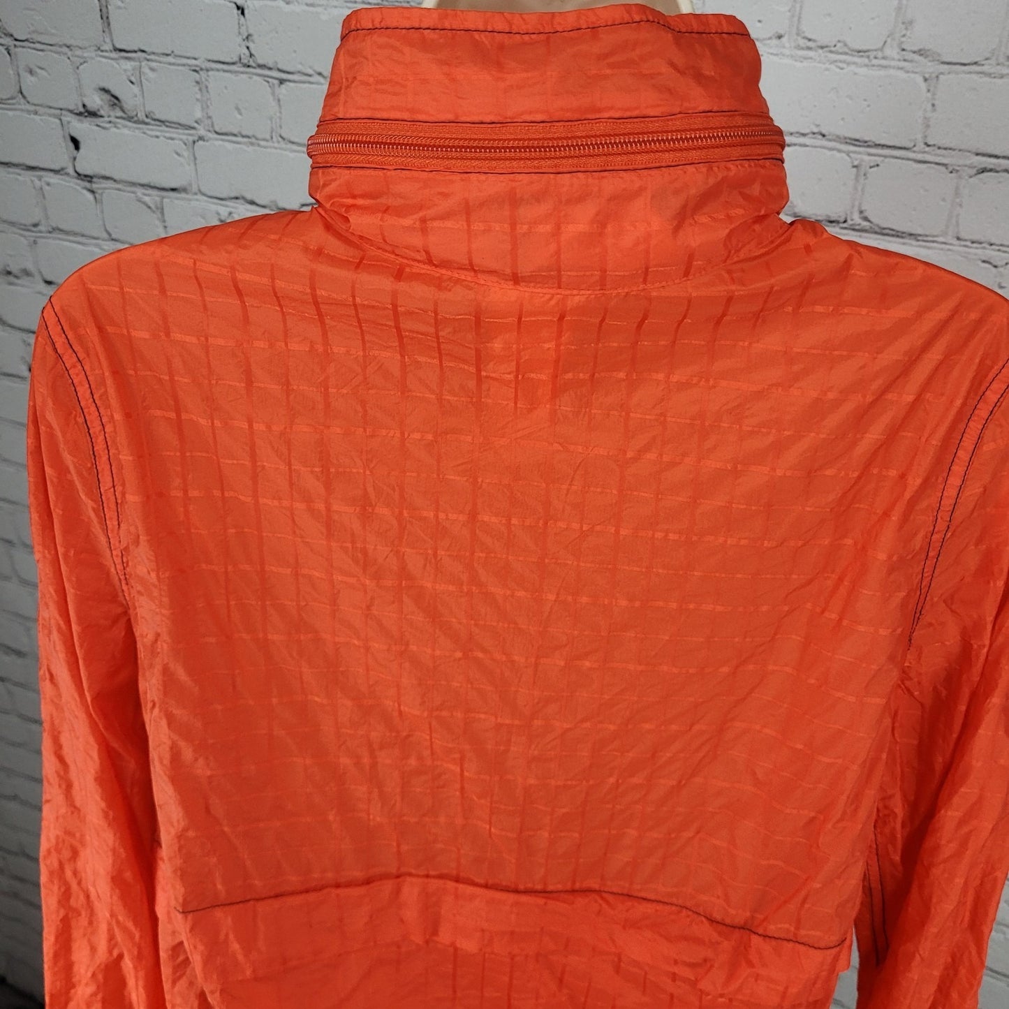 Free People Orange Nylon Full Zip Lightweight Windbreaker Jacket Size Medium M