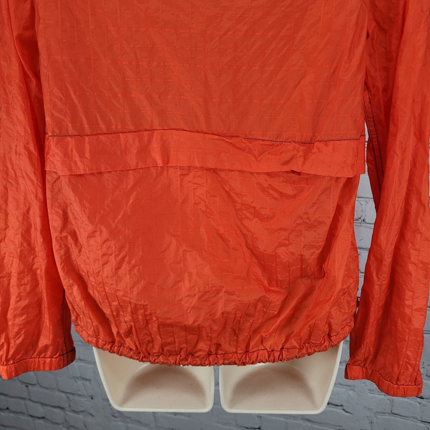 Free People Orange Nylon Full Zip Lightweight Windbreaker Jacket Size Medium M