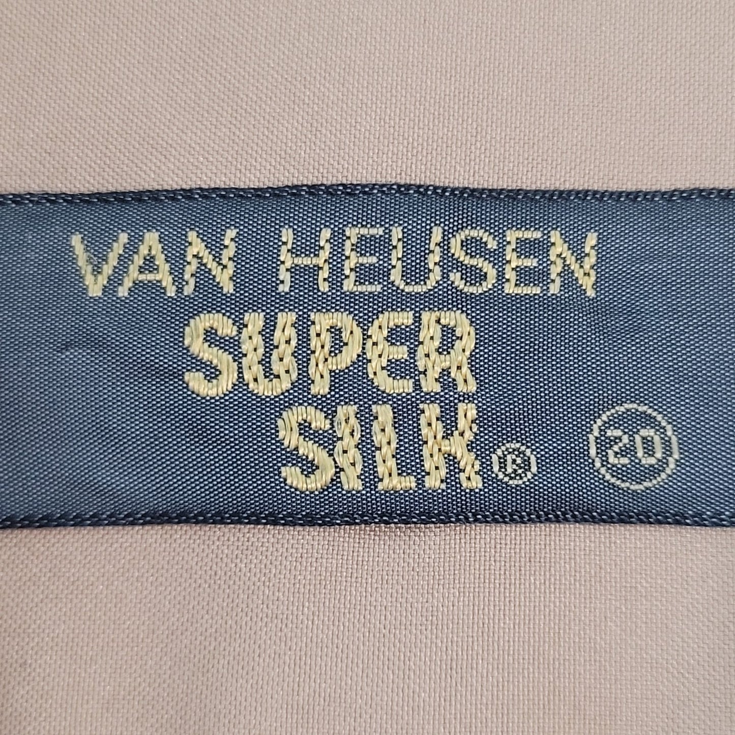 VTG Van Heusen Light Brown Super Silk Lightweight Long Sleeve Shirt Size 20