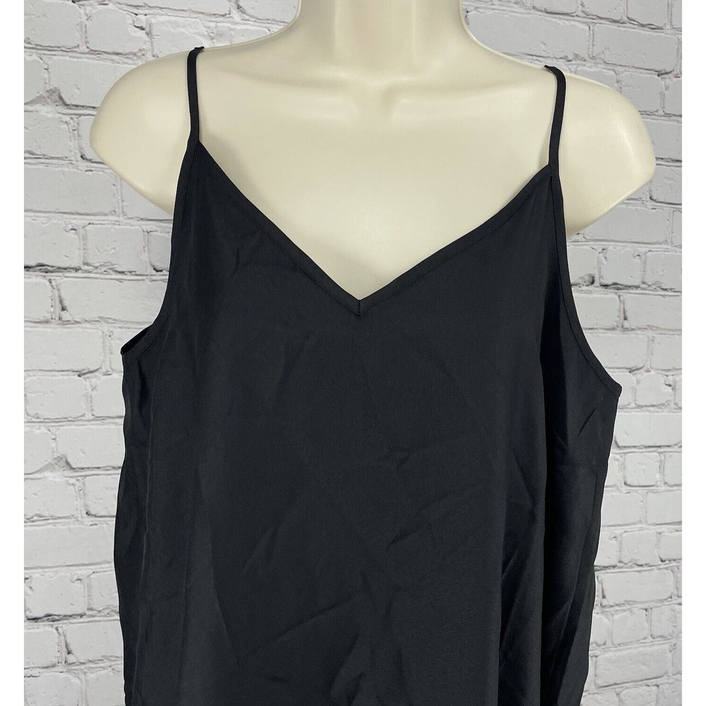 NWT ASOS Design Black Adjustable Strap Basic Slip Midi Dress Unlined Size US 10