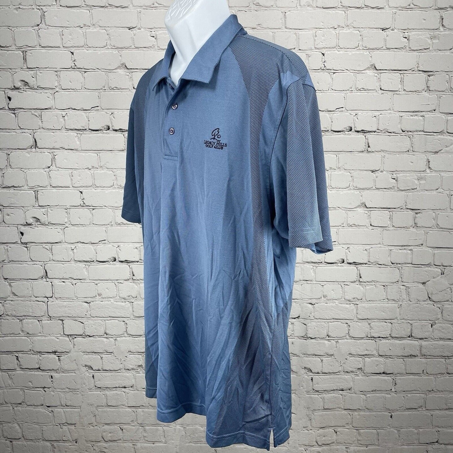 Tehama Legacy Hills Golf Club Polo Short Sleeve Blue Shirt Button Up Size 2XL