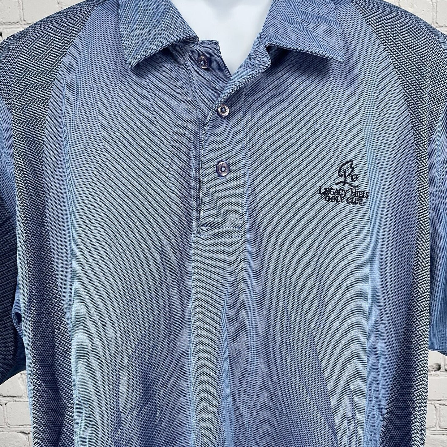 Tehama Legacy Hills Golf Club Polo Short Sleeve Blue Shirt Button Up Size 2XL