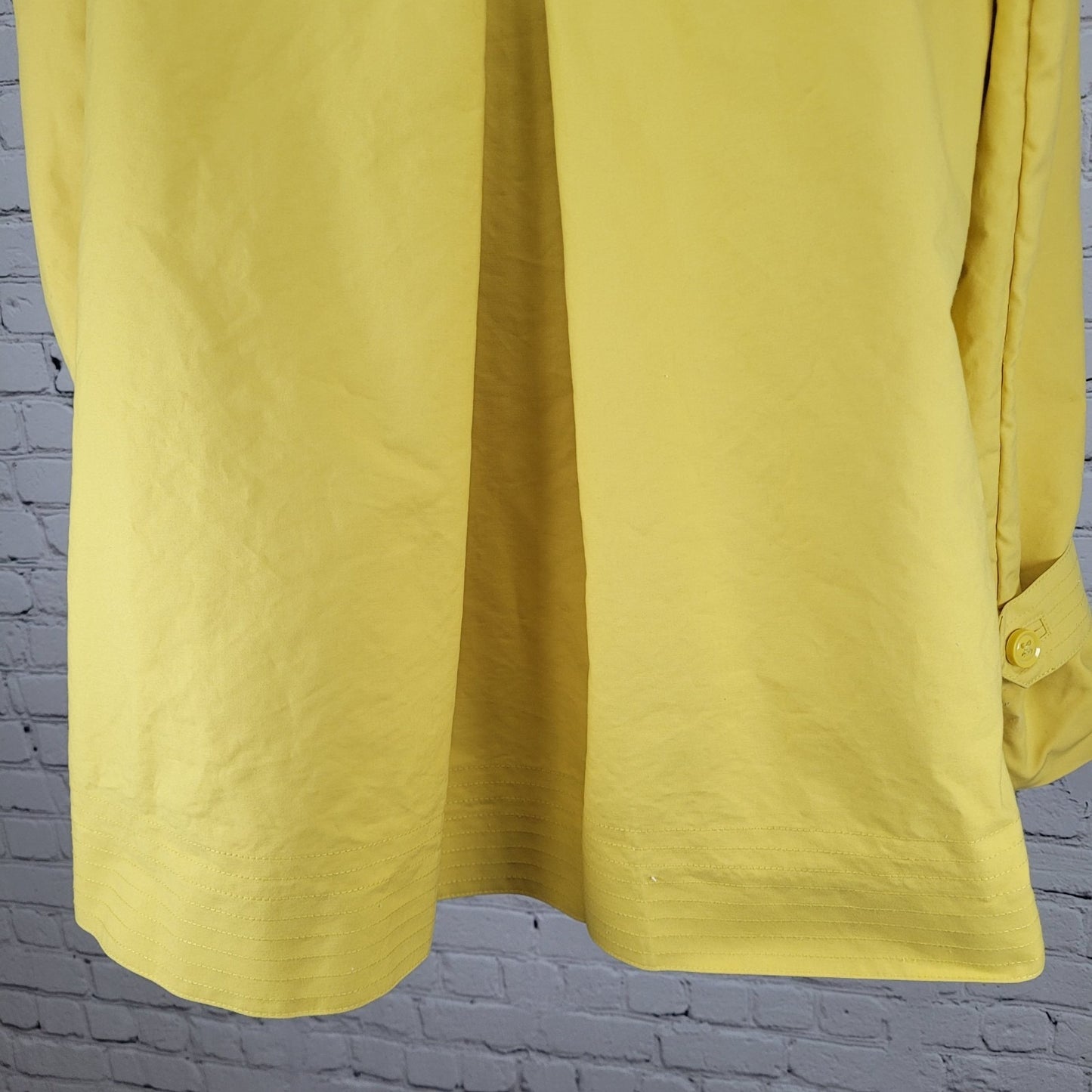 Talbots Yellow 100% Cotton Buttoned Pleated Back Pockets Lined Jacket Size 14